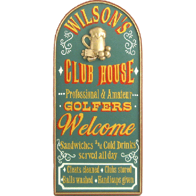 Personalized Golf Clubhouse Plaque