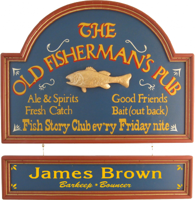 Fisherman's Pub Sign Personalized