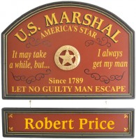 US Marshal Sign | U.S. Marshal Plaque | Custom US Marshal Gift