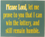 Lottery Prayer Sign