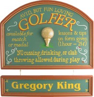 Avid Golfer Plaque Personalized | Golf Signs | Custom Wall Decor