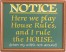 Billiards Sign | House Rules Pool Room Decor | With Frame