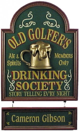 Personalized Golfer's Drinking Plaque