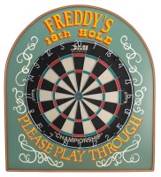 19th Hole Dartboard Personalized | Game Room Decor