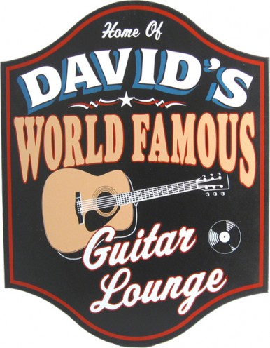 Personalized World Famous Guitar Lounge Plaque