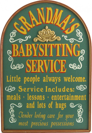 Grandma's Babysitting Service Custom Plaque