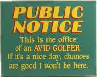 Avid Golfer Office Sign | Golf Signs | Golfing Office Decor
