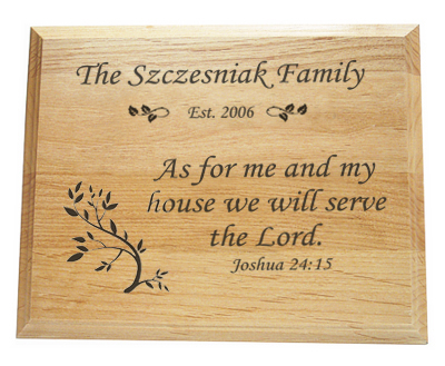 Joshua 24:15 Plaque Personalized