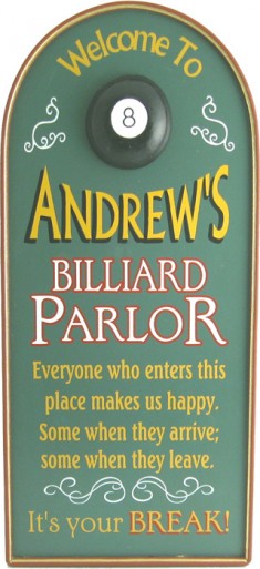 Custom Billiard Parlor Sign | Personalized Billiards Sign | Man Cave Decor