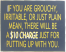 Grouchy Fee Sign