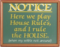 Billiards Sign | House Rules Pool Room Decor | With Frame