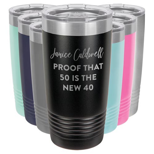 50 is the new 40 personalized tumbler birthday gift for female friend