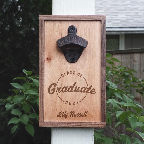 Custom Wall Mounted Bottle Opener Graduation Gift