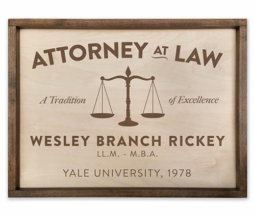 Handcrafted Wooden Office Plaque
